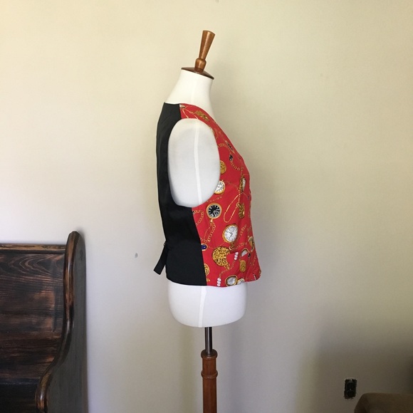 🎉 JH Collectibles Vintage Pocket Watch Pattern Vest - Picture 5 of 8